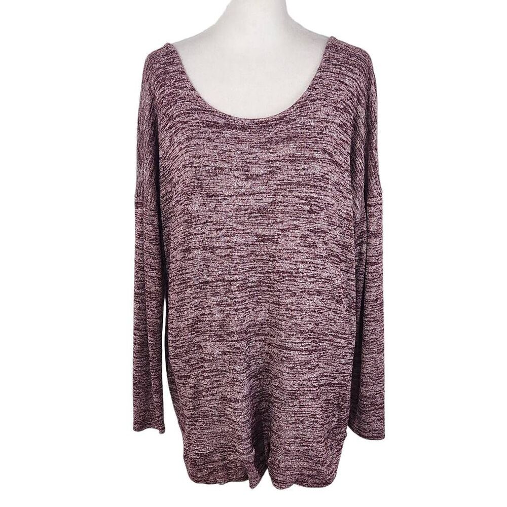 Athleta Plum Top with Draped Cutout in Back Size Medium Burgundy Knit Top